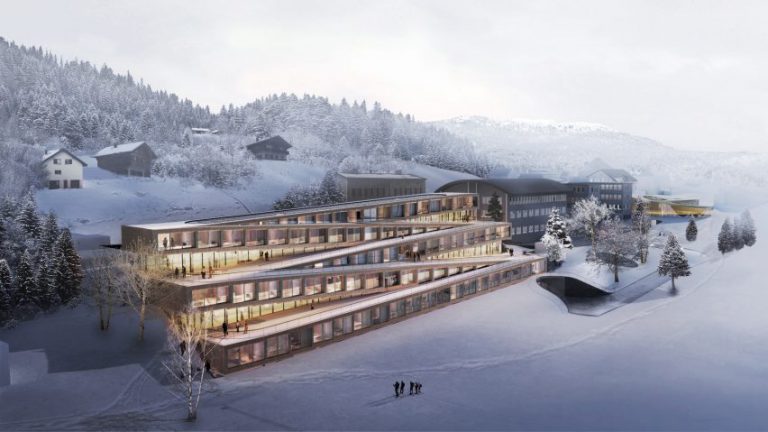 Este hotel cuenta con un pista de esquí en el techo y se desarrollará en Suiza por Bjarke Ingels Group
